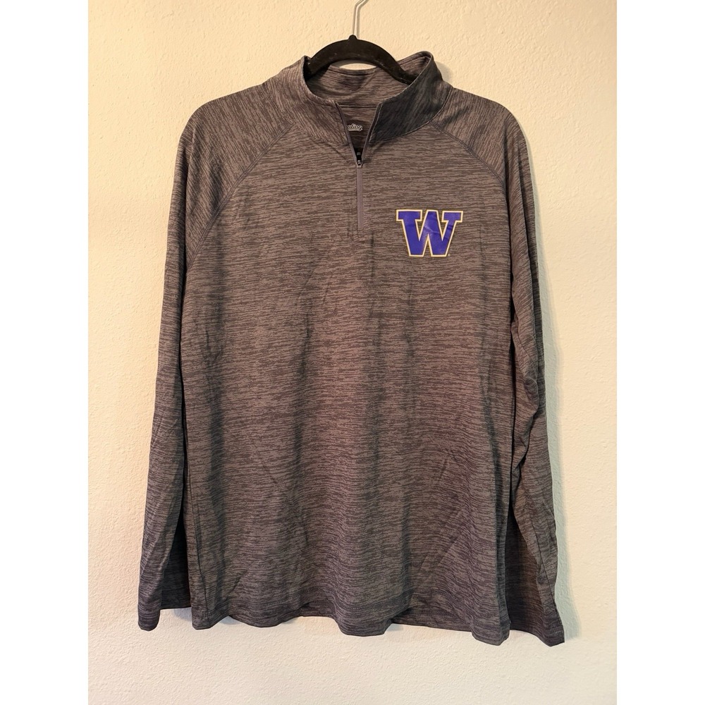University of Washington Huskies Captivating Pullover‎ Shirt Large Zip L/S NWOT